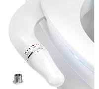 Siège de toilette avec bidet intégré, ultra-fin, double jet, pression réglable, blanc