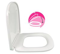 Siège de toilette avec mécanisme de fermeture douce, en thermoplastique, de forme ovale, de couleur blanche