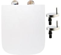 Siège de toilette carré à fermeture amortie - Siège de toilette muet à dégagement rapide - Nettoyage facile - Installation facile avec fixation supérieure et charnières réglables - 42 x 36 cm
