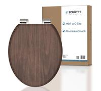 Siège de toilette DARKWOOD avec système de fermeture douce, en bois, avec motif, dimensions 37x45 cm