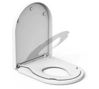 Siège de toilette en forme de D avec siège enfant intégré - Fermeture douce - Siège enfant magnétique - Système de fixation rapide - Fixation antidérapante - Polypropylène (PP) - 45,4 x 36,1 cm
