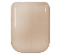 Siège de toilette en forme de D, couleur beige, dimensions 44x34 cm, compatible avec les marques Ideal Standard et Gala