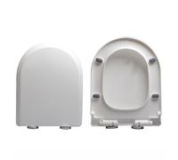 Siège de toilette en forme de V/D/U, siège de toilette universel en polypropylène épais, couvercle de toilette à fermeture douce avec charnières réglables et libération rapide pour un nettoyage facile