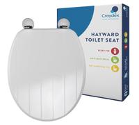 Siège de toilette Hayward, en bois, blanc, 45,5 x 37,5 x 6 cm