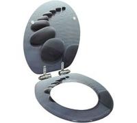 vidaXL Siège de toilette MDF design pierre avec couvercle Soft-Close