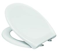 Siège de toilette ovale, en résine synthétique, antibactérien, avec système de fermeture douce, dimensions 45 x 37,6 cm