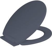 Siège de toilette Ram® gris à fermeture douce avec charnières réglables Siège de toilette LOO à dégagement rapide et facile à nettoyer, gris