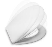 Siège de toilette souple, à charnière douce, de forme ovale, universel, blanc, en plastique