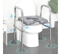 Siège de toilette surélevé avec accoudoirs