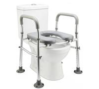 Siège de toilette surélevé avec poignées, idéal pour les personnes âgées