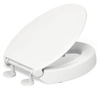 Siège de toilette surélevé, long, à fermeture lente, blanc, 76 mm
