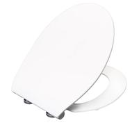 Siège de toilettes Bemis Click&Clean® fin à fermeture amortie - Blanc mat | Siège de toilettes blanc à fixation supérieure, avec technologie Quick Release Click & Clean | Charnières en acier |