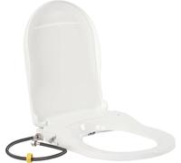 Siège de toilettes bidet - Forme en D/allongée - Non électrique - Double jet avant et arrière - Raccordement d'eau 1,27 cm - Entraxe 11,5–16,5 cm - Blanc