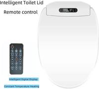 Siège de toilettes électrique avec bidet intégré - 480 mm - Télécommande - Siège chauffant - Sèche-culotte à air chaud - Température de l'eau/de l'air réglable - Forme allongée - Fermeture douce - Bla