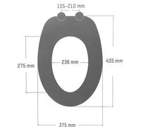 Siège de toilettes en bois, fermeture automatique, imprimé en 3 couleurs, âme en MDF, ASMBLU7375