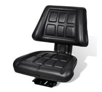 Siège de Tracteur Noir 48x48x52 cm Acier PVC Réglable