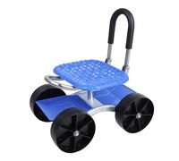 Siège de travail de jardin roulant avec roulettes, tabouret de jardin avec roues plates, tabouret de jardinage pour plantation, siège pivotant à 360 degrés, scooter de jardin avec plateau à outils