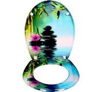 Siège de WC antibactérien Néos® - avec fermeture en douceur - Harmonie bleue - 45,2 x 37,8 cm