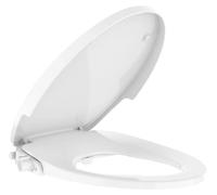Siège de WC avec bidet - Forme allongée - Plastique PP - Double buse autonettoyante - Non électrique - Pression d'eau réglable - Couvercle à fermeture douce