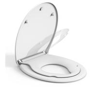 Siège de WC avec siège enfant intégré, format familial avec système d'abaissement progressif, fixation rapide, fixation sûre, facile à nettoyer - Siège de WC blanc en forme de O avec siège enfant inté