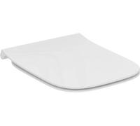 Siège de WC avec système de fermeture en douceur et conception facilitant le nettoyage, blanc, élégant