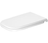 Siège de WC Duravit D-Code, amovible, avec abaissement automatique, fixation par pin, 490x361mm, prolongé, blanc brillant, charnières en inox, 0060390000