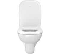 Siège de WC Duravit D-Code Compact, fixation par étrier, 360x430mm, blanc brillant, charnières en inox, 0067310099