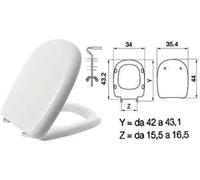 Siège de WC en thermodurcissable « Five » blanc, charnières en acier inoxydable H025S