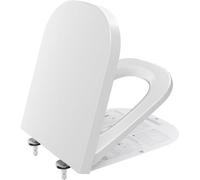Siège de WC familial automatique avec fermeture en douceur et cache, blanc, carré, pour toute la famille