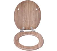 Siège de WC haut de gamme avec fermeture en douceur, large choix de beaux sièges de WC, bois robuste (bois noir).