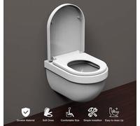 Siège de WC Premium - Siège de WC - 46,8 x 36,1 x 4,2 cm - Couvercle de WC - Siège de WC en plastique