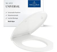 Siège de WC universel Villeroy & Boch - Abattant blanc avec système de fermeture en douceur