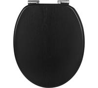 Siège de WC WOLTU Premium avec système d'abaissement automatique, âme en bois MDF, charnière Softclose, antibactérien, designReproduction, noir