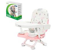 Siège élévateur pour bébé - Haut chaise portable - Plateau amovible - Rembourrage doux - Pliable - Antidérapant - Rose flamant