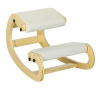 Siège assis genoux - HOMCOM - en bois - fonction à bascule - réglable pour bureau à domicile - crème