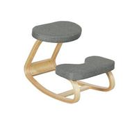 HOMCOM Siège Assis Genoux, siège Ergonomique en Bois à Bascule, Chaise à Genoux pour Bureau à Domicile, améliorer la Posture, maux de Dos, Gris