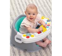 Infantino - Siège Rehausseur Musical & Lumineux 3-en-1 Découverte Growing - Chaise Haute Convertible - Taille Ajustable - Jouets Interactifs & Plateau Snack - Développement de l'Enfant - Couleur Bleue