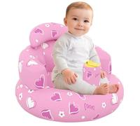 Siège gonflable pour bébé, chaise gonflable pour bébé à motif de cœurs avec pompe intégrée, sièges de sol portables et respirants pour bébés 3 à 36 mois assis
