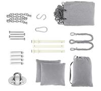 Siège-hamac pour jardin – Assise de jardin portable – Avec accessoires – En toile – À assembler soi-même – Pour jardin, terrasse et terrasse en bois