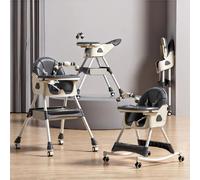Siège haute multifonctionnel pour bébés - Structure de jouets amovible - Plateau double réglable - De 0 à 36 mois - Capacité de charge supérieure à 20 kg - Couleur kaki