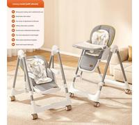 Siège haute pour bébé - 2 en 1 : chaise haute et transat - Pliable - Portable - Réglable en hauteur - Léger - Gris