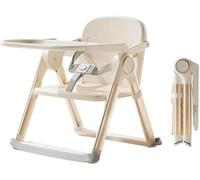 Siège haute pour enfant 3-en-1 - Modèle C1 - Portable - Réglable - Pliable - Bol à double niveau amovible - À partir de 12 mois - Beige