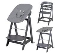 Chaise haute roba Born Up - Set 2 en 1 avec nacelle pour nouveau-né « roba Style anthracite » - Chaise haute évolutive avec fonction inclinable