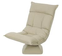Siège pivotant à 360°, repose-pieds avec dossier réglable en 5 positions, chaise de méditation, fauteuil rembourré, couleur beige | Inclinaison de 120° | Coussin de 17 cm | 70 x 62 x 95 cm