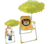 Siège pliable pour enfant - Chaise de plage pour enfants - Assise d'extérieur - Avec parasol résistant au vent - 38x52 cm - Lion