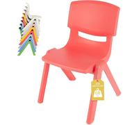 Siège pour enfant - Siège pour tout-petit - Tabouret pour enfant - Jeux et activités manuelles - Empilable et stable - 36x34x51 cm - Rouge