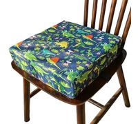 Siège rehausseur pour chaise/table de cuisine en éponge haute densité, siège rehausseur pour tout-petit avec sangle de fixation et housse amovible, coussin portable imperméable à motif dinosaure