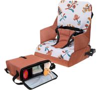 Siège rehausseur pour enfant - Siège portable - Pour manger en déplacement - Avec des compartiments de rangement - 32 x 153 x 387 cm - Orange vif
