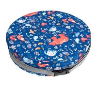 Siège Rehausseur Rond, pour Bébé Portable et Tout-petit Bleu | Coussin Mousse Polyester, Déperlant, Amovible et Lavable, pour Dessin et Repas à Table