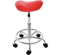 Siège-selle réglable en hauteur, design ergonomique, rotation 360°, rouge
